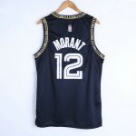 NBA 12 Morant Grizzlies 75th anniversary Maillot bleu brodé